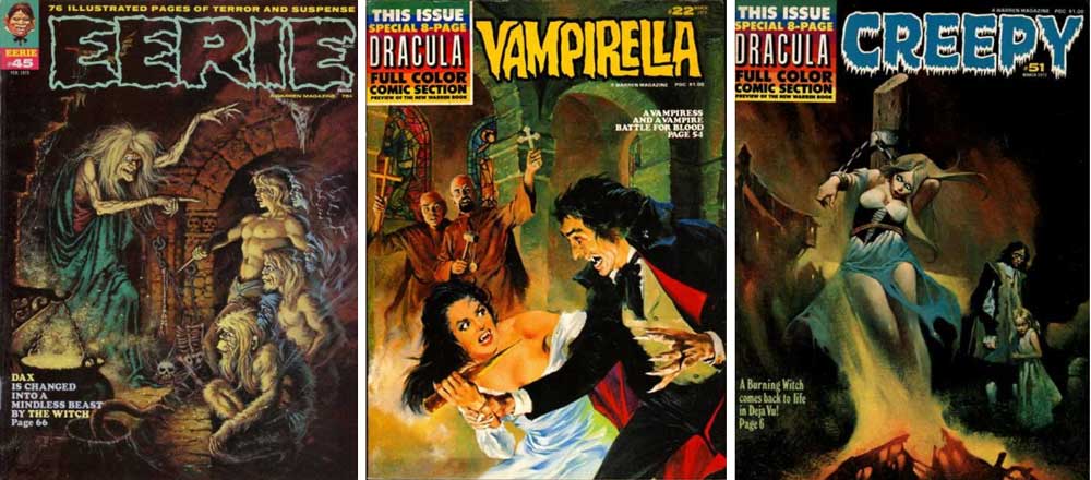 Eerie 45, Vampirella 22, Creepy 51