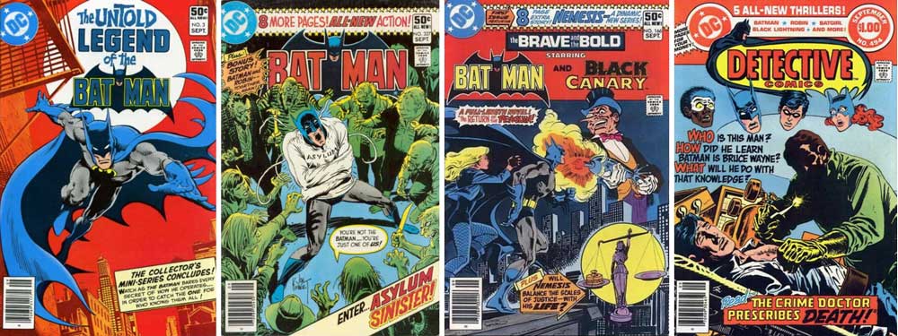 Untold Legend of Batman 3, Batman 327, Brave & Bold 166, Detective 494