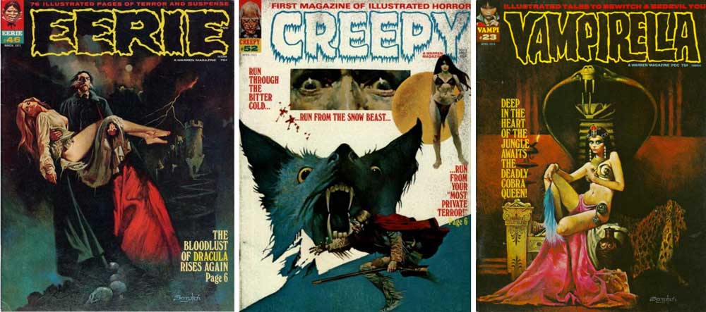 Eerie 46, Creepy 52, Vampirella 23