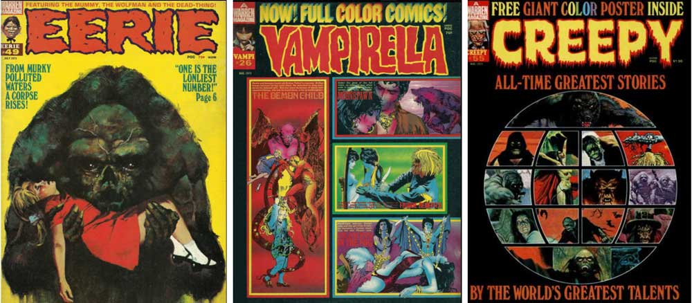 Eerie 49, Vampirella 26, Creepy 55