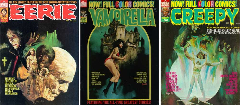 Eerie 50, Vampirella 27, Creepy 56